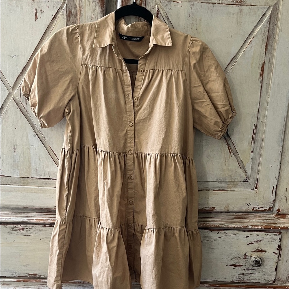 Zara Button-Up cotton Mini Dress